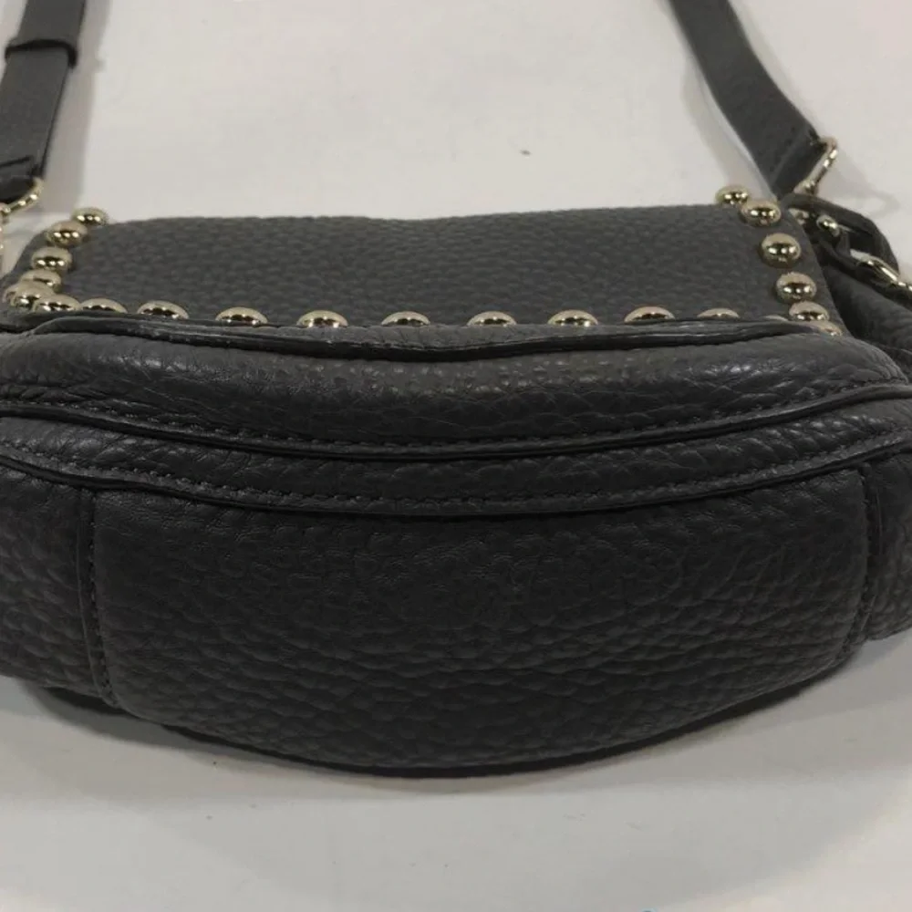 Women’s Rebecca Minkoff Black Studded Pebbled Grain Leather Flap Crossbody Bag
